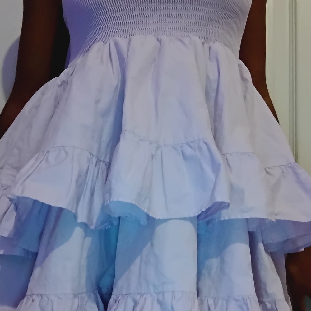 Windsor Strapless White Layered Dress